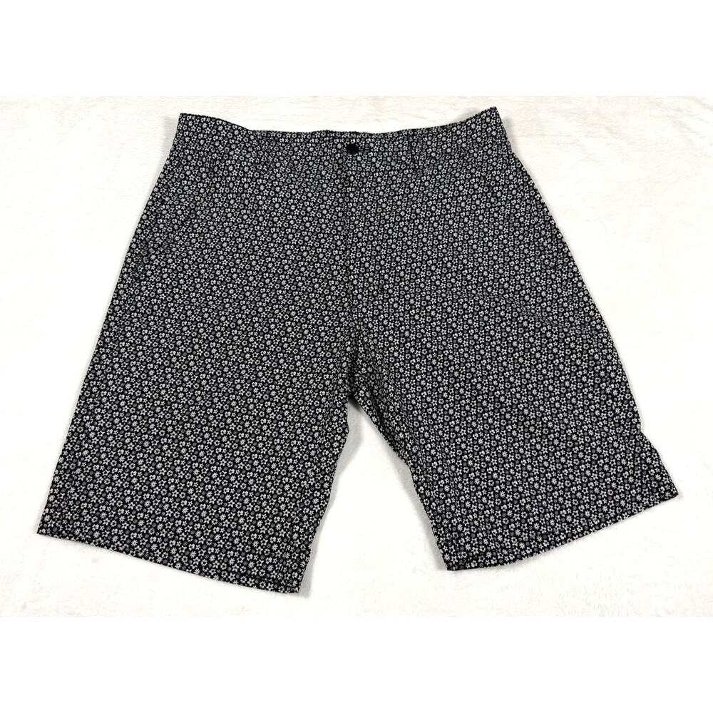 FootJoy Shorts Mens 32 Black Floral Chino Flat Front Stretch 10in Inseam Golf